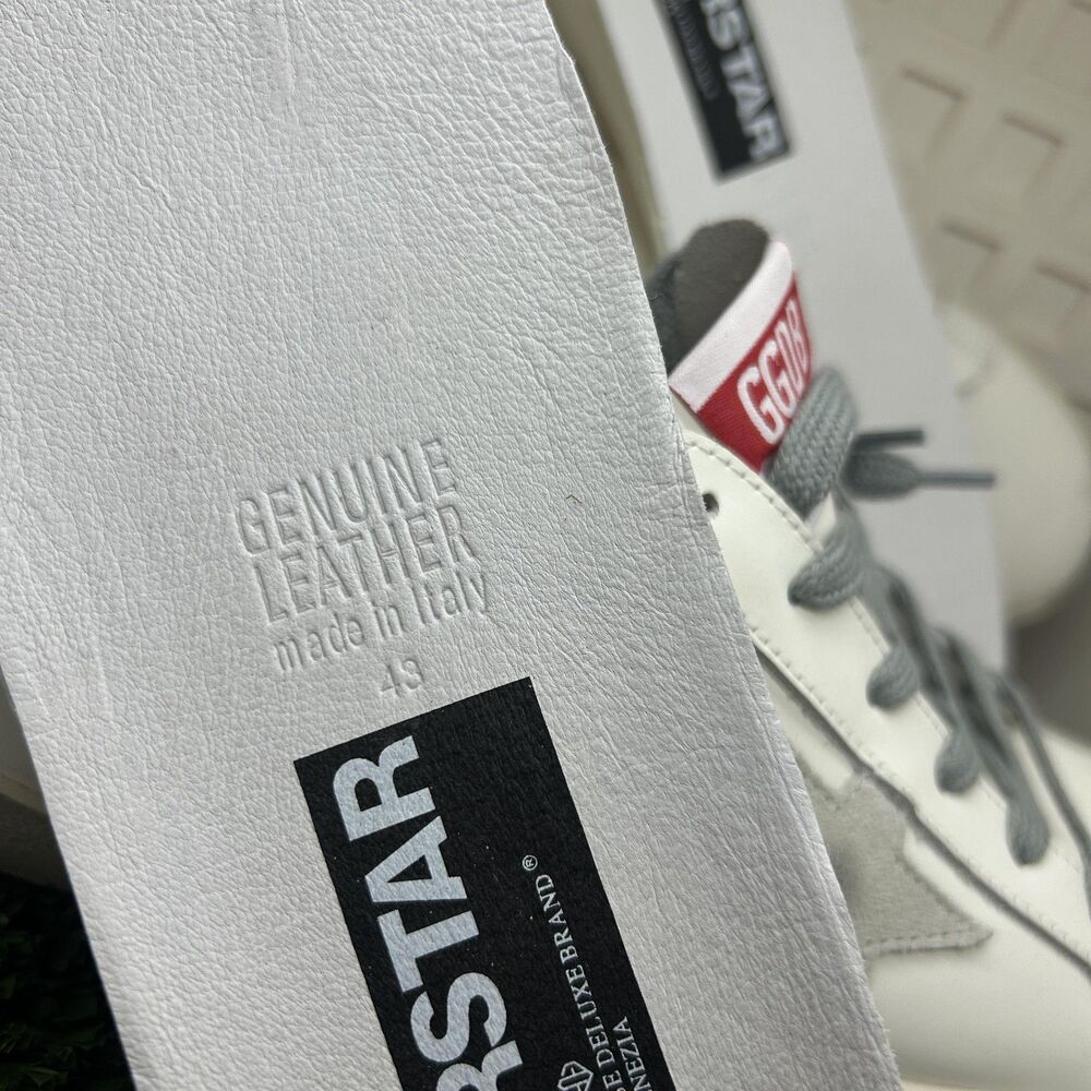 Golden Goose Superstar Shoes Mens Size 10 EU 43 White Gray Leather Made Italy - Picture 7 of 15